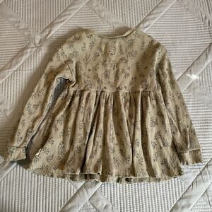 Easy-Peasy Organic Cotton Stretch Green Floral Tunic Top Girls 5T